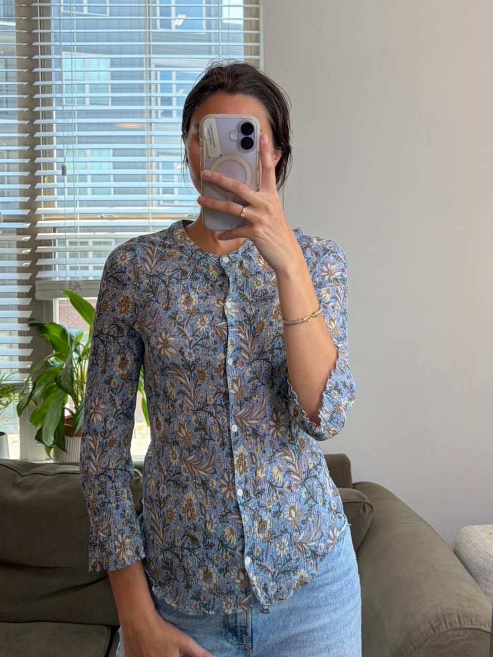 Veronica beard Ashlynn floral button down blouse
